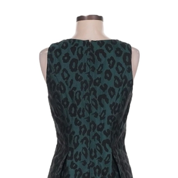 Ann Taylor LOFT Teal Leopard Print Fit & Flare Sleeveless Sheath Dress Size 2 - Picture 5 of 9